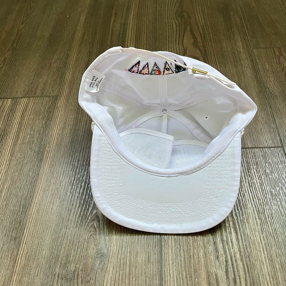 White Cap with Embroidered Logo - Picture 7 of 9
